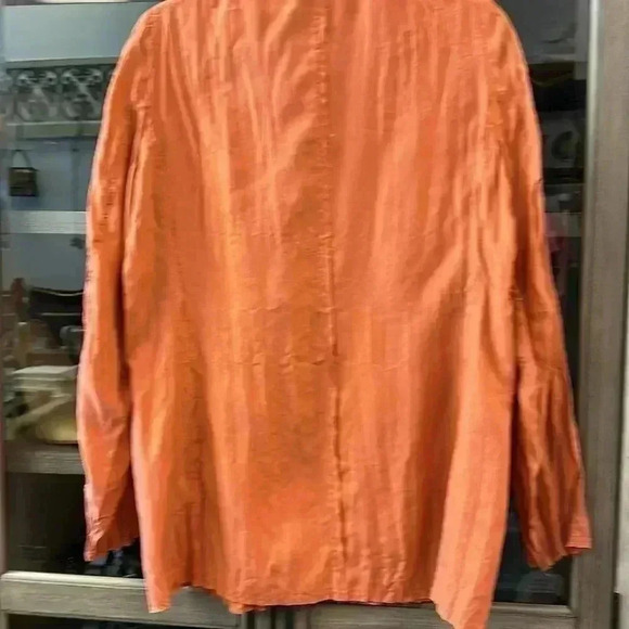 Go> By Go Silk Women's Orange Go> By Gosilk Go Crinkle Cut Silk Jacket Size S - Picture 8 of 8